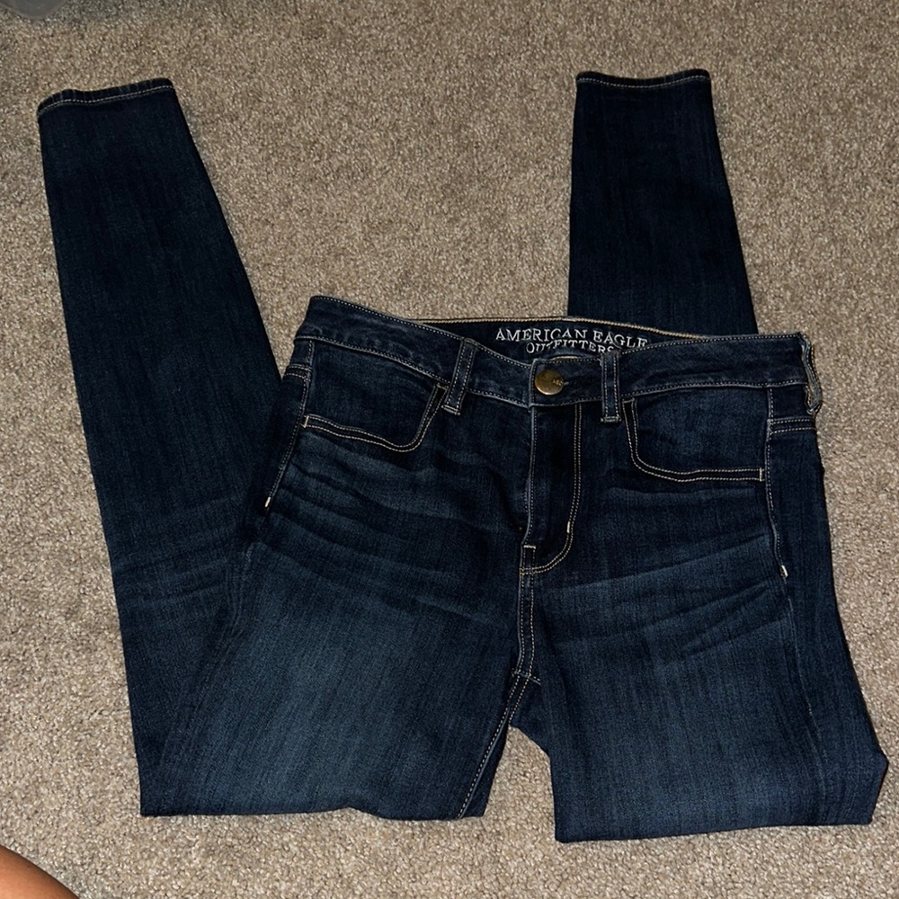 American Eagle Outfitters Women's Dark Blue Skinny Jeans